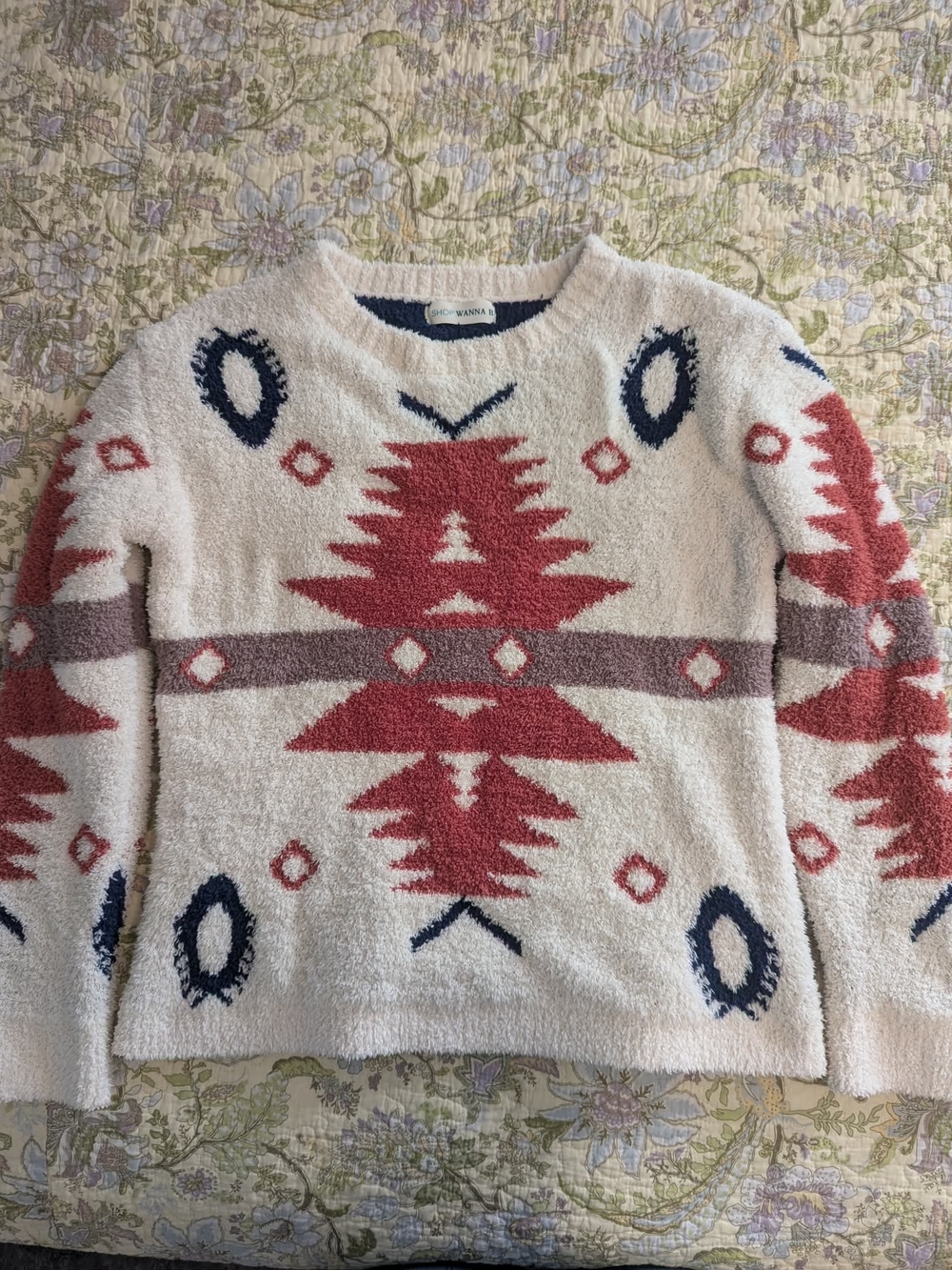 Cozy Cream Aztec Pattern Women's Sweater